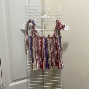 Striped Multicolor Smocked Women's Top